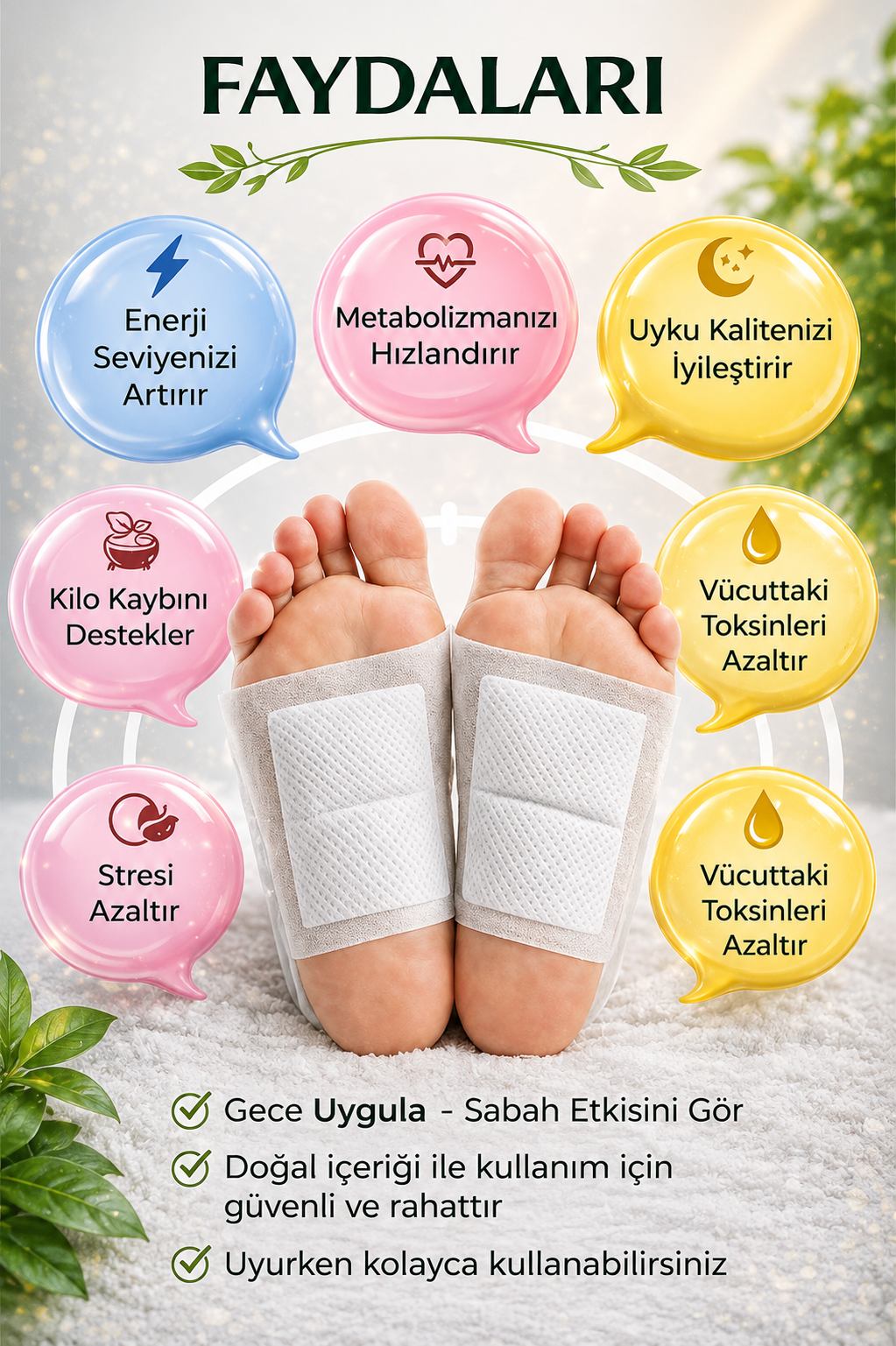 Ayak Bakım Detox Bandı - 10 Adet